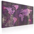 thumbnail image 1 of Tiptophomedecor Stretched Canvas World Map Art - Amethyst Map - Stretched & Framed Ready To Hang Art, 1 of 3