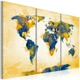 thumbnail image 1 of Tiptophomedecor Stretched Canvas World Map Art - Four Corners Of The World 3 Piece - Stretched & Framed Ready To Hang Art, 1 of 3