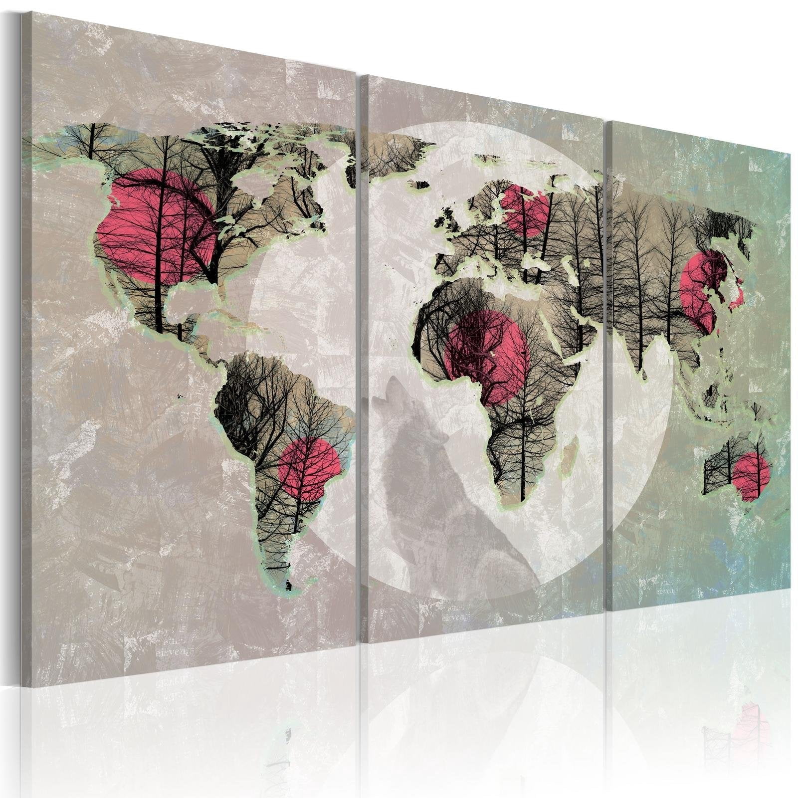 Tiptophomedecor Stretched Canvas World Map Art - Map Of The World: Full ...