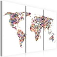 thumbnail image 1 of Tiptophomedecor Stretched Canvas World Map Art - Map Of The World - Pixels 3 Piece - Stretched & Framed Ready To Hang Art, 1 of 3