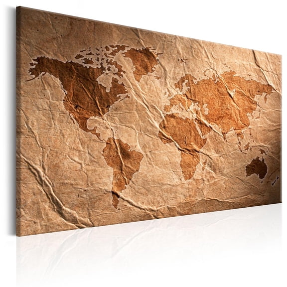 Tiptophomedecor Stretched Canvas World Map Art - Paper Map - Stretched & Framed Ready To Hang Art