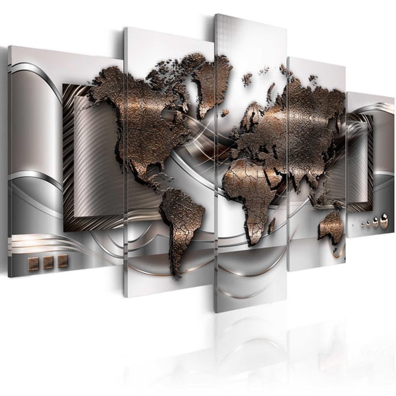 Tiptophomedecor Stretched Canvas World Map Art - Pearl Map - Stretched & Framed Ready To Hang Art