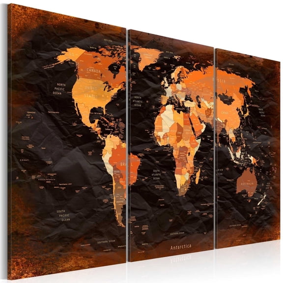 Tiptophomedecor Stretched Canvas World Map Art - Remarkable Map - Stretched & Framed Ready To Hang Art