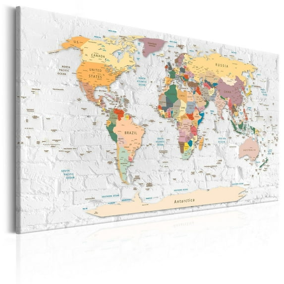 Tiptophomedecor Stretched Canvas World Map Art - Walls Of The World - Stretched & Framed Ready To Hang Art