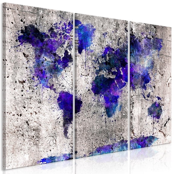Tiptophomedecor Stretched Canvas World Map Art - World Map: Ink Blots - Stretched & Framed Ready To Hang Art