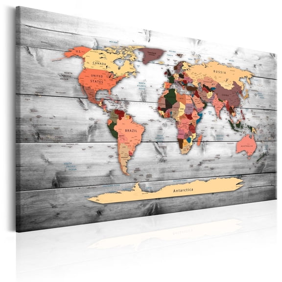 Tiptophomedecor Stretched Canvas World Map Art - World Map: New Directions - Stretched & Framed Ready To Hang Art