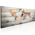 thumbnail image 1 of Tiptophomedecor Stretched Canvas World Map Art - World Maps: Wooden Travels - Stretched & Framed Ready To Hang Art, 1 of 3