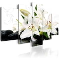 thumbnail image 1 of Tiptophomedecor Stretched Canvas Zen Art - Lilies And Zen Stones 5 Piece - Stretched & Framed Ready To Hang Art, 1 of 4
