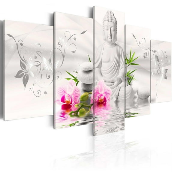 Tiptophomedecor Stretched Canvas Zen Art - Pearl Buddha - Stretched & Framed Ready To Hang Art