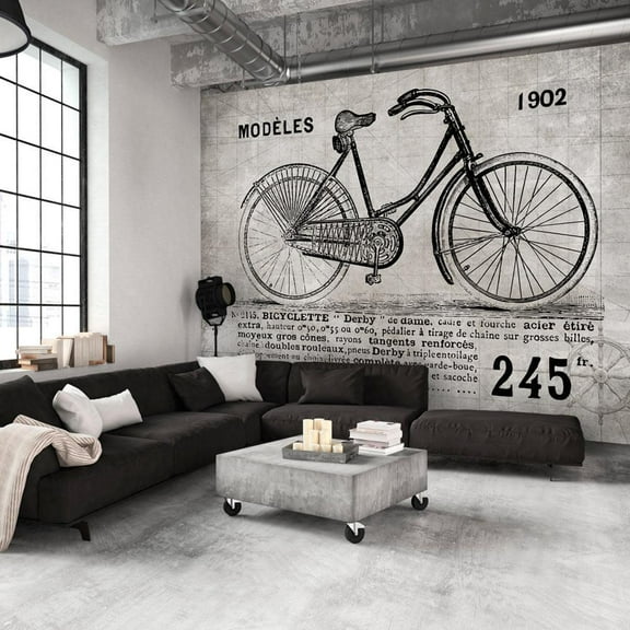 Tiptophomedecor Vintage Wallpaper Wall Mural - Bicycle In 1902