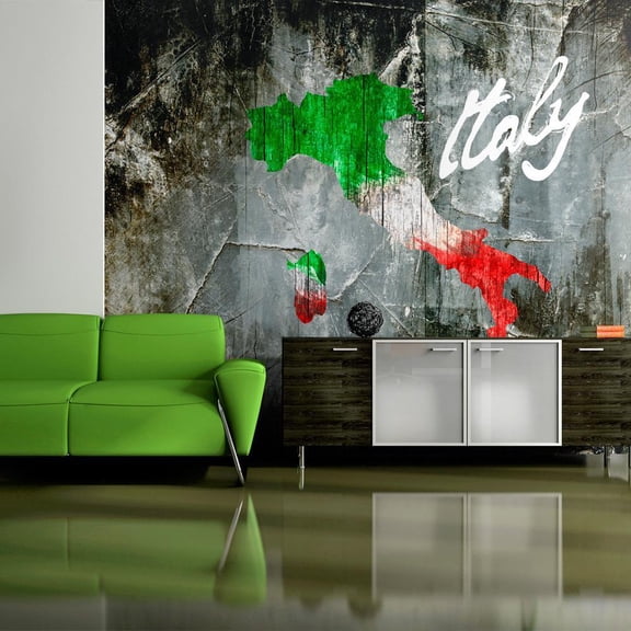 Tiptophomedecor World Map Wallpaper Wall Mural - Italy