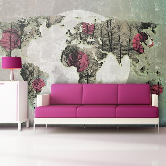 Tiptophomedecor World Map Wallpaper Wall Mural - Moon Fantasy Map