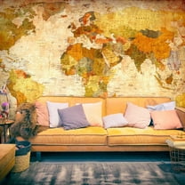 Tiptophomedecor World Map Wallpaper Wall Mural - Old World Map 02
