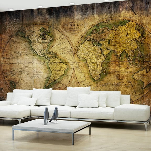 Tiptophomedecor World Map Wallpaper Wall Mural - The Old World