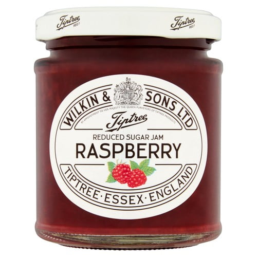 Tiptree Raspberry Reduced Sugar Jam 200g, British Import (Pack of 2)