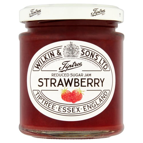 Tiptree Strawberry Reduced Sugar Jam 200g, British Import (Pack of 2)
