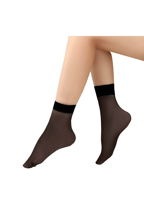 Ankle Socks Clearance, 10Pairs Sheer Ankle Sock Lady Nylon Socks for Women Ankle High Sock Sheer Stocking Compression Socks for Women Crew Socks for Women No Show Socks Womens Black One Size