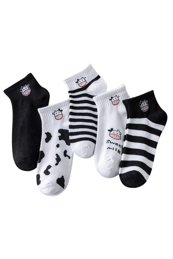 Ankle Socks Clearance, 5 Pairs Socks for Women Men Girls Series Print Colorful Pattern Novelty Cute Socks Compression Socks for Women Crew Socks for Women No Show Socks Womens R One Size