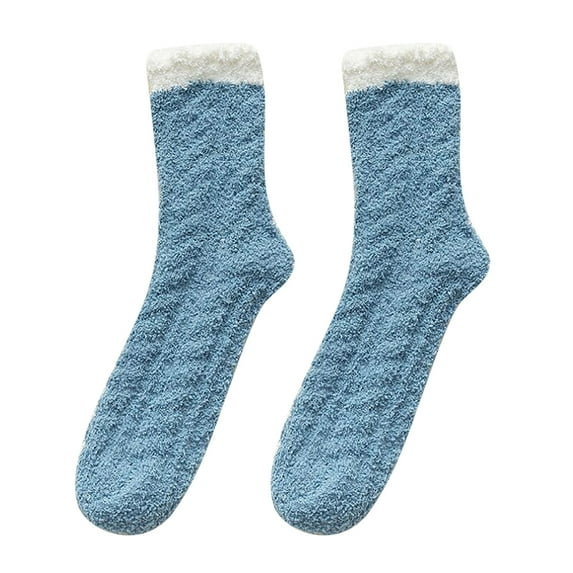 Tiqkatyck Ankle Socks Clearance, Fashion Keep Warm Women Fashion Patchwork Ladies Patchwork Thick Socks Compression Socks for Women Crew Socks for Women No Show Socks Womens Dark Blue One Size