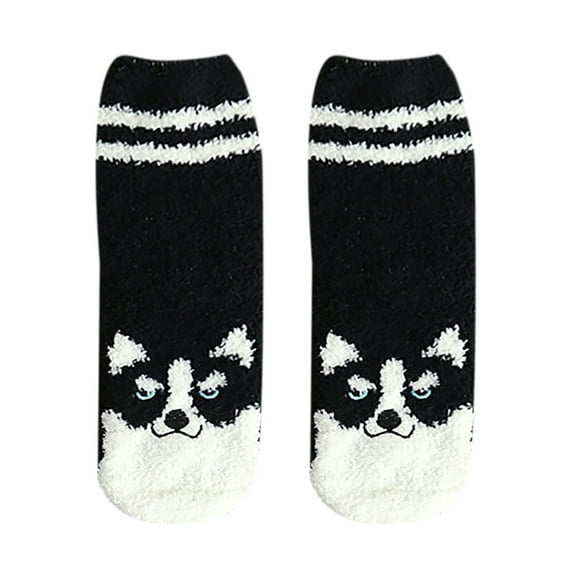 Tiqkatyck Ankle Socks Clearance, Funny Socks for Womens Coral Fleece Socks Stripe Socks Casual Socks Thermal Socks Crew Socks for Women No Show Socks Womens Black One Size