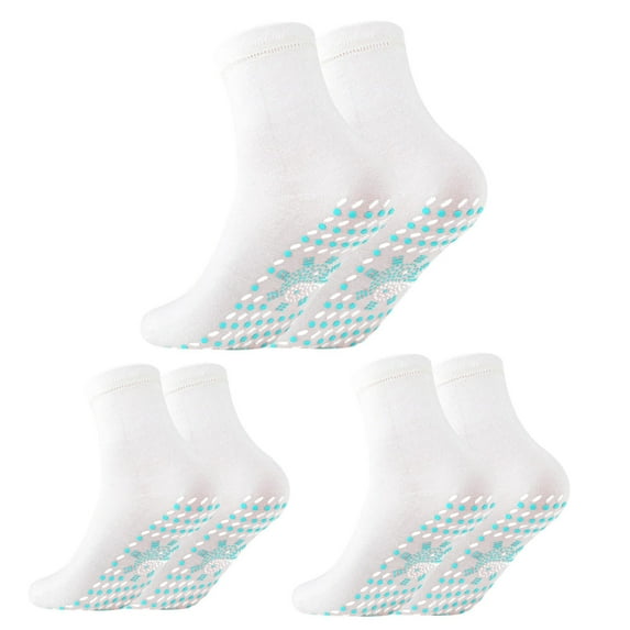 Tiqkatyck Ankle Socks Clearance, Thermal Socks Tourmaline Self Comfy Winter Unisex Breathable Warm Cotton Socks for Outdoor Skiing Winter Socks Crew Socks for Women No Show Socks Womens White One Size