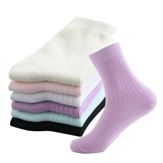 Tiqkatyck Ankle Socks Clearance, Warm Christmas Fashion Windproof Print Mid Tube Socks Long Tube Cotton Compression Socks for Women Crew Socks for Women No Show Socks Womens Pink One Size