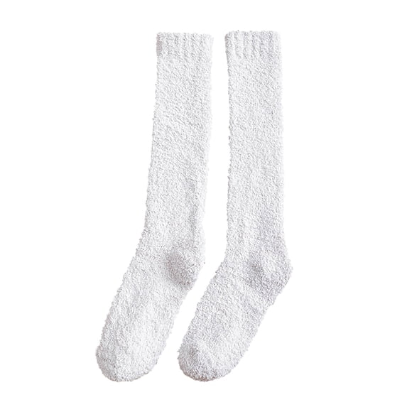 Tiqkatyck Ankle Socks Clearance, Winter Women Coral Fleece Socks Middle Tube Sleeping Home Solid Calf Socks Compression Socks for Women Crew Socks for Women No Show Socks Womens Beige One Size