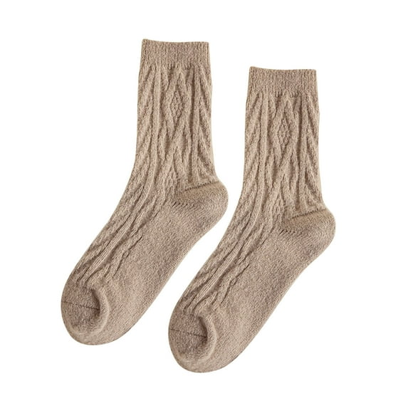 Tiqkatyck Ankle Socks Clearance, Women Autumn and Winter Textured Twist Warm Socks Solid Color Home Socks Compression Socks for Women Crew Socks for Women No Show Socks Womens B One Size