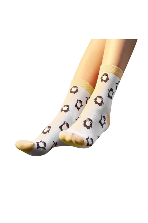 Ankle Socks Clearance, Women Fun Socks Cute Penguin Animal Fun Novelty Cotton Gift Compression Socks for Women Crew Socks for Women No Show Socks Womens Yellow One Size