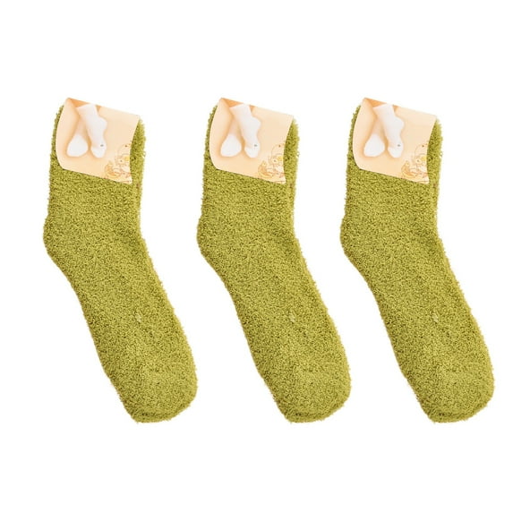 Tiqkatyck Ankle Socks Clearance, Women Fuzzy Cozy Slipper Socks Warm Soft Winter Plush Home Sleeping Socks Compression Socks for Women Crew Socks for Women No Show Socks Womens Army Green One Size