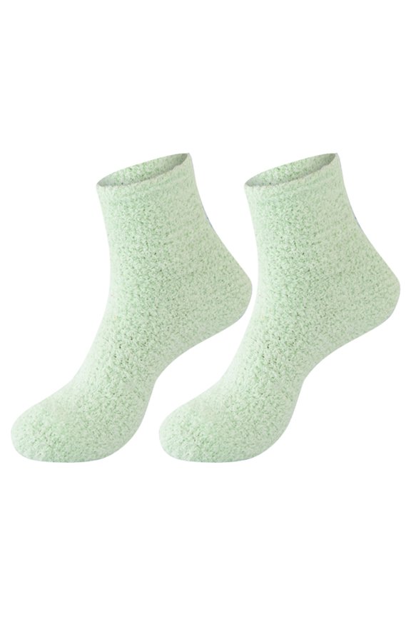 Ankle Socks Clearance, Women Fuzzy Fluffy Cozy Slipper Socks Warm Soft Winter Plush Home Sleeping Socks Compression Socks for Women Crew Socks for Women No Show Socks Womens Green A