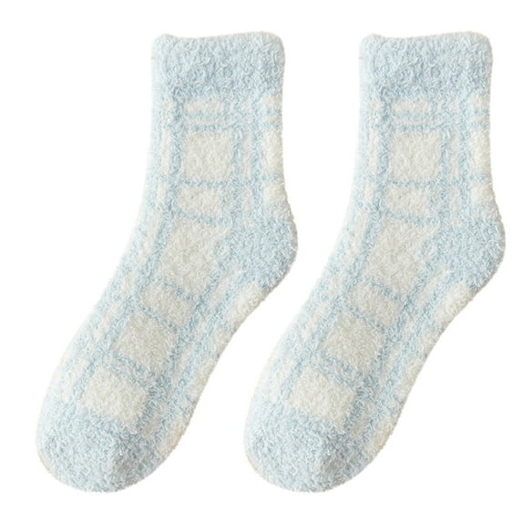 Tiqkatyck Ankle Socks Clearance, Women Plaid Plush Winter Sleeping Socks House Socks Bed Socks Hut Socks Compression Socks for Women Crew Socks for Women No Show Socks Womens C One Size