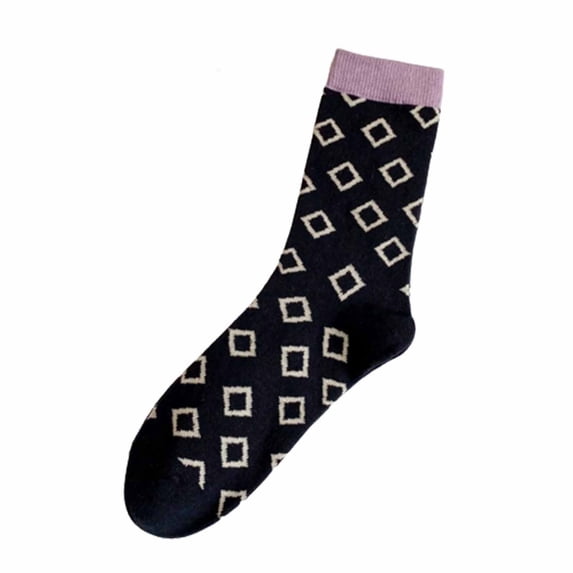 Tiqkatyck Ankle Socks Clearance, Women's Medium Tube Cotton Socks Versatile Stockings Autumn Lingge Pile Stockings Fresh Socks Crew Socks for Women No Show Socks Womens Black One Size