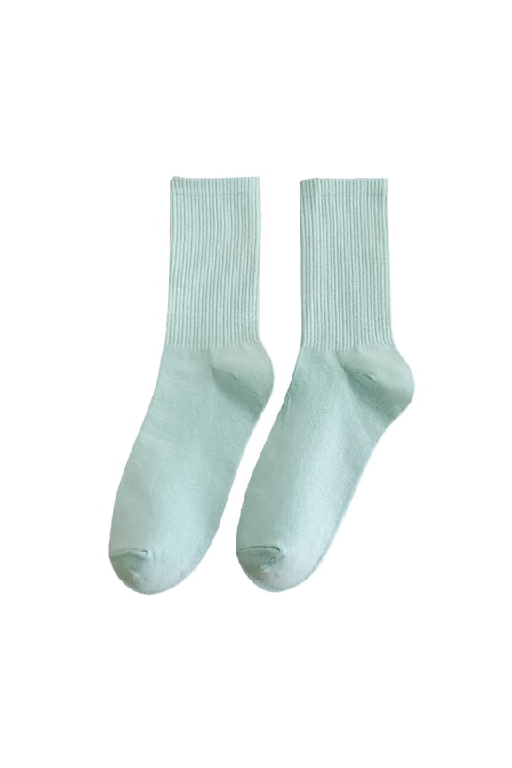 Ankle Socks Clearance, Women's Solid Color Medium Tube Socks Light and Thin Spring and Summer Candy Color All Season Soft Socks Crew Socks for Women No Show Socks Womens Light Blue One Size