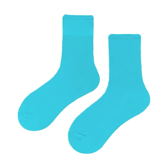Tiqkatyck Ankle Socks Clearance, Women's Solid Color Medium Tube Socks Light and Thin Spring and Summer Candy Color All Season Soft Socks Crew Socks for Women No Show Socks Womens Light Blue One Size