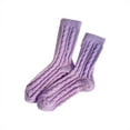 thumbnail image 1 of Tiqkatyck Ankle Socks Clearance, Women's Velvet Thickened Sleeping Socks Autumn and Winter Floor Socks Winter Sleeping Socks Crew Socks for Women No Show Socks Womens Purple One Size, 1 of 2