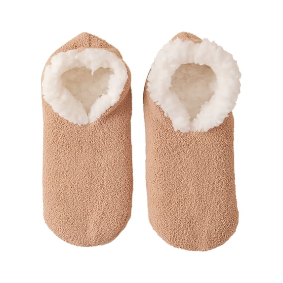 Tiqkatyck Fuzzy Socks Clearance Christmas Socks for Adults Women's Winter Super Thick Couple's Home Short Shoes and Socks Lamb's Wool Warm Plush Floor Socks Womens Socks Khaki