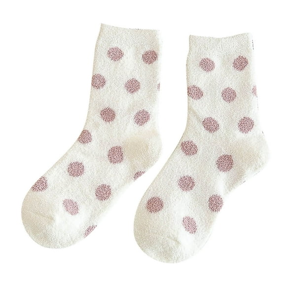 Tiqkatyck Ankle Socks Clearance, Womens Winter Socks Mid Tube Socks Fleece Thickened Warm Stockings Compression Socks for Women Crew Socks for Women No Show Socks Womens Pink One Size