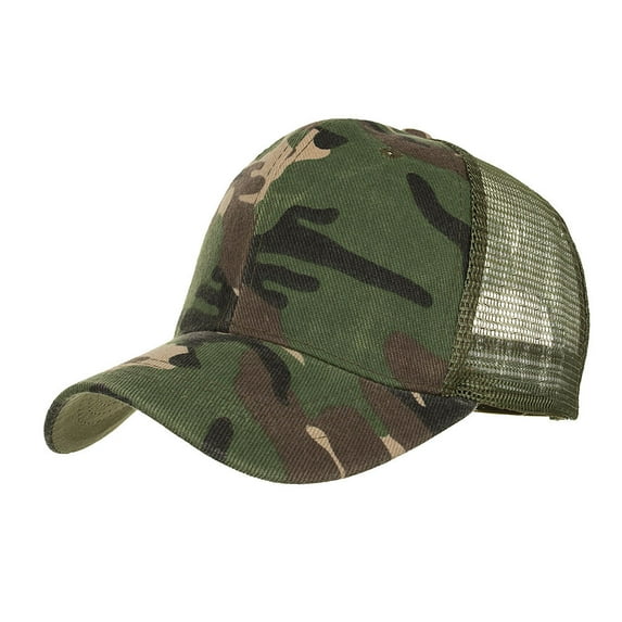 Tiqkatyck Baseball Cap Clearance, Camouflage Summer Cap Mesh, Hats for Men Women Casual Hats Hip Hop Baseball Caps Trucker Hats Women, Hats for Men Army Green One size