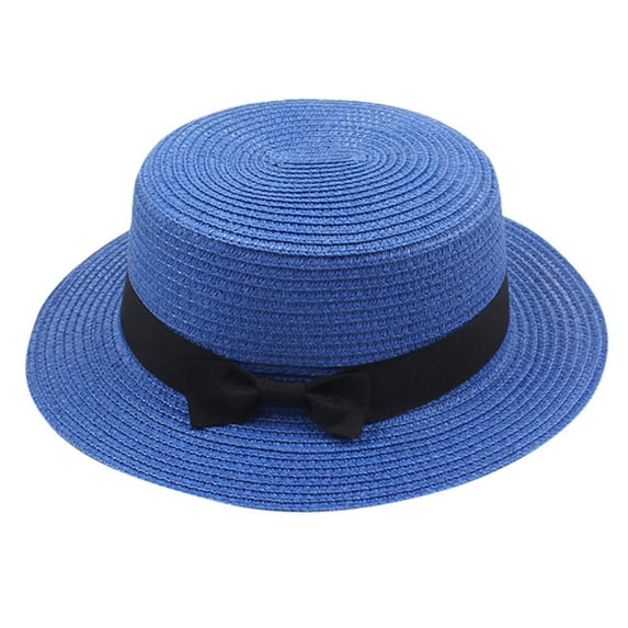Tiqkatyck Baseball Cap Clearance, Ladies Women's Summer Solid Hat Top Sun Visor Sun Straw Beach Hat Trucker Hats Women, Hats for Men Blue One size