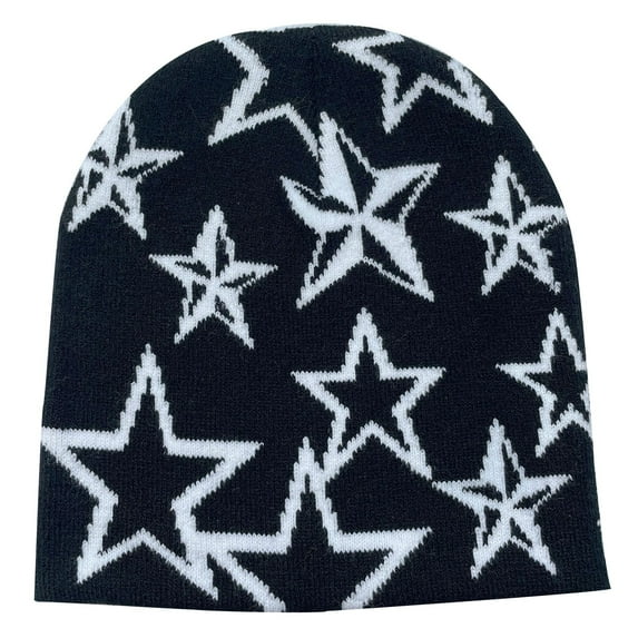 Tiqkatyck Beanie, s Hats Men, Five Pointed Knitted Hat Men's And Women's Hat European And American Popular Hat Hip Hop Hat Outdoor Sports Street Beanie for Women Black One Size