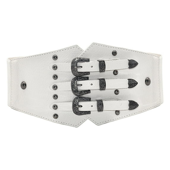 Tiqkatyck Belt Buckle Sales Today Clearance Ladies Fashion Versatile Belt Elastic Girdle Simple Dress Belts for Women White