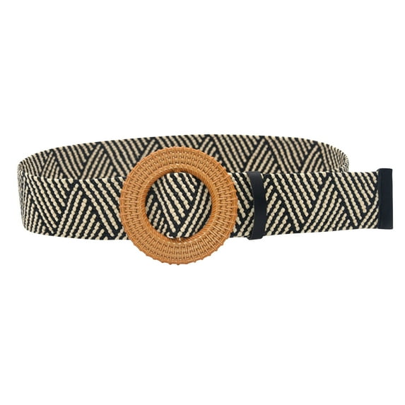 Tiqkatyck Belt Buckle Sales Today Clearance Women Belt Straw Woven Elastic Stretch Wide Waist Belts for Dresses with Buckle Belts for Women Grey