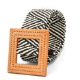thumbnail image 1 of Tiqkatyck Belt Buckle Sales Today Clearance Women Belts for Dresses Elastic Straw Rattan Waist Band with Wood Buckle Belts for Women Grey, 1 of 5