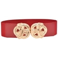 thumbnail image 1 of Tiqkatyck Belt Buckle Sales Today Clearance Women Stretchy Belt for Dresses Vintage Elastic Wide Waist Belts for Women Red, 1 of 4