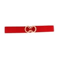 thumbnail image 1 of Tiqkatyck Belt Buckle Sales Today Clearance Women's Fashion Belt Narrow Stretch Dress Belt Creative Design Belts for Women Red, 1 of 3