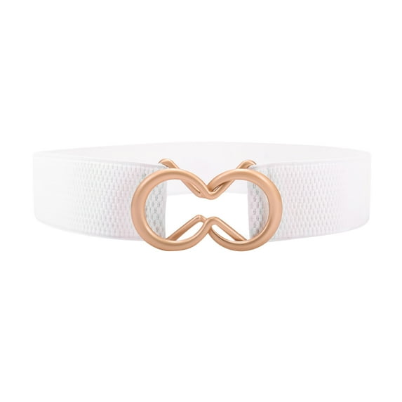 Tiqkatyck Belt Buckle Sales Today Clearance Women's Fashion Belt Narrow Stretch Dress Belt Creative Design Belts for Women White