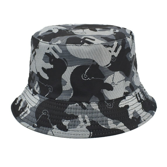 Tiqkatyck Bucket Hat, Graphic Fisherman Hat Men and Women Travel Fashion Camouflage Basin Hat Going Out Sunscreen Sun Hat Trend Sun Hats for Women, Beach Hats for Women Black One size