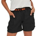 thumbnail image 1 of Tiqkatyck Cargo Shorts Clearance, Women's Outdoor Casual Relaxed Fit Cargo Shorts Summer Elastic High Waist Workout Cargo Shorts with Pockets, Bermuda Shorts for Women Black M, 1 of 7