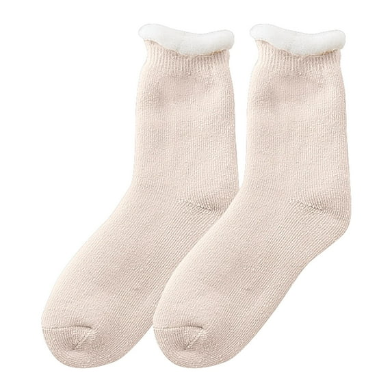 Tiqkatyck Christmas Stockings Clearance Fuzzy Socks Autumn and Winter Thick Socks with Plush and Thickened Women's Warm and Thick Coral Velvet Socks Christmas Stockings Bulk Khaki
